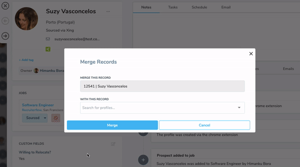 How to merge candidates in Recruiterflow
