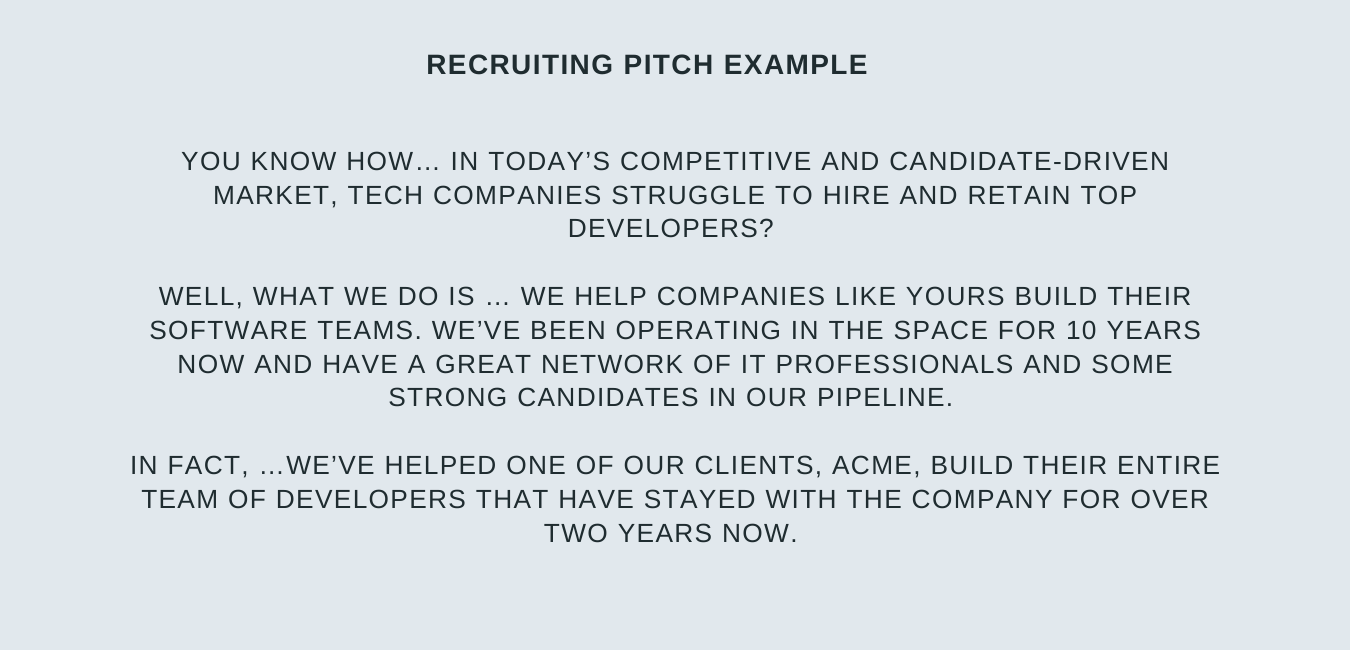 how to pitch a candidate to a client