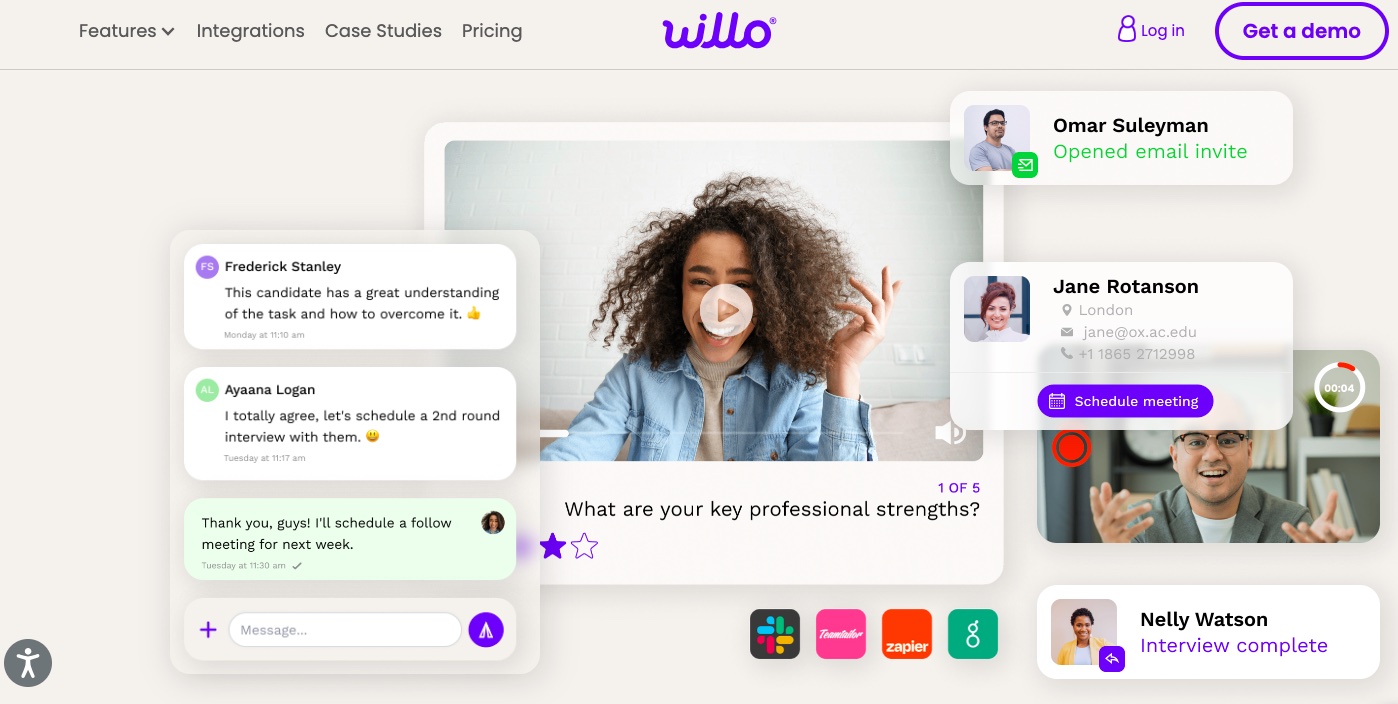 Video Interviewing Screening Software by Willo