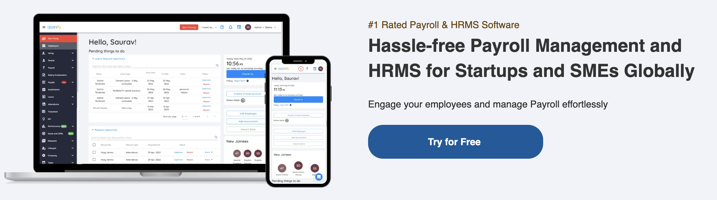 Asanify Payroll management and HRMS