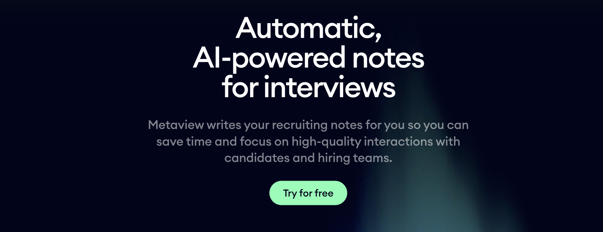 Metaview recruitment automation tool
