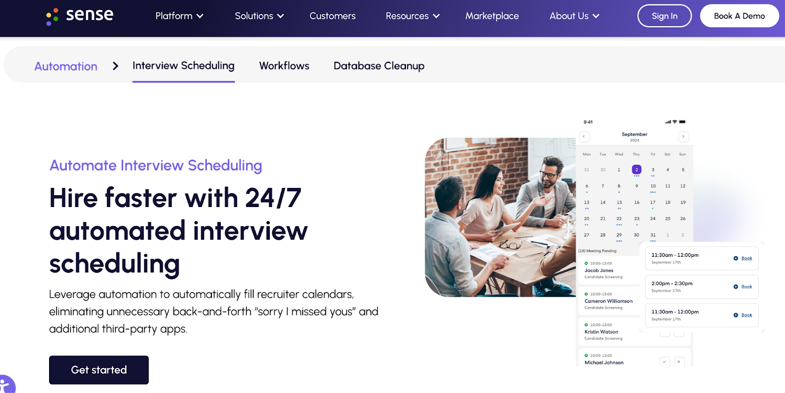 Sense - interview scheduling software free