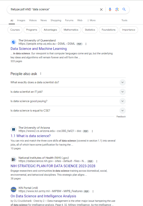 Filetype - boolean search in recruitment 