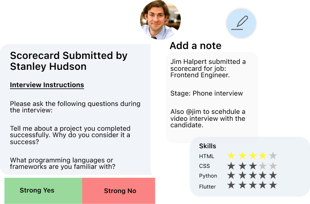 Use Recruiterflow's scorecards