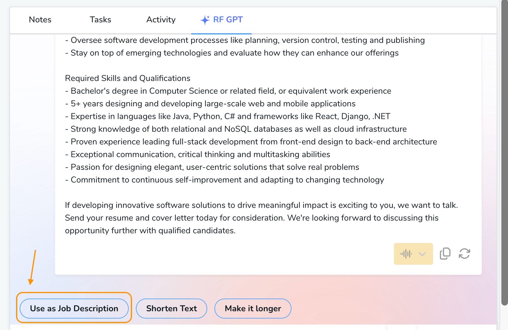 generate job descriptions with recruiterflow