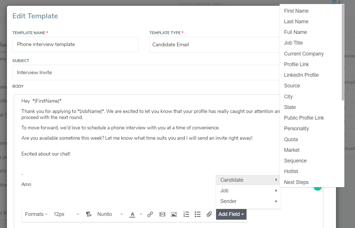 dynamic email template