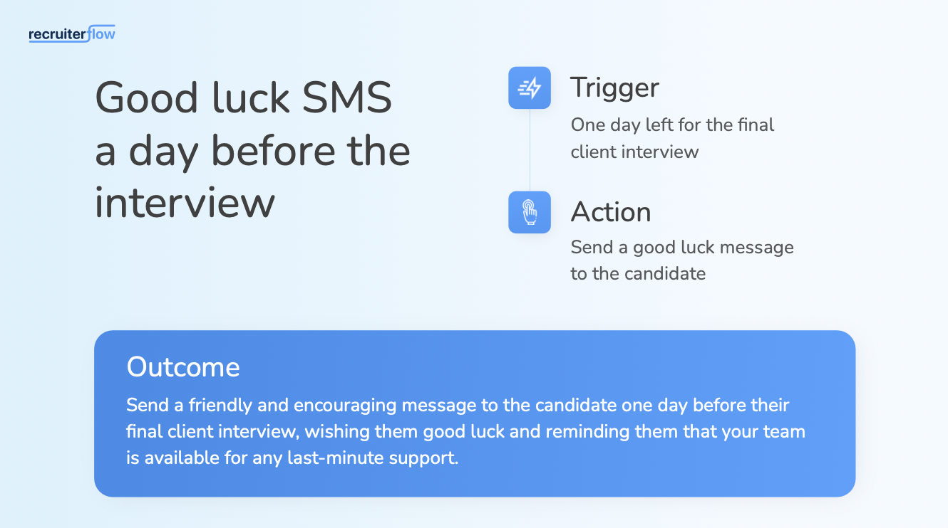 good luck sms before interview