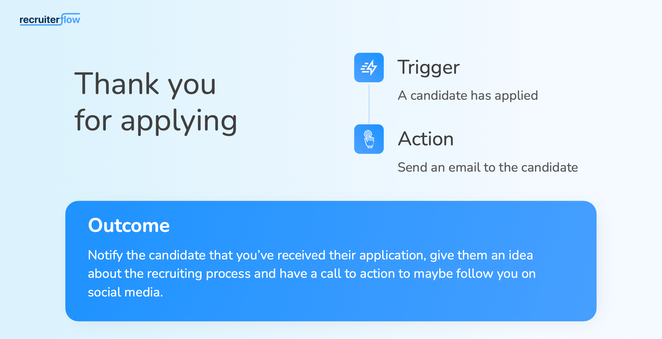 send thank you email after candidate applies