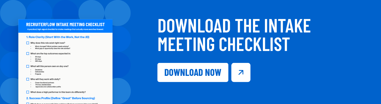 Intake Meeting Checklist