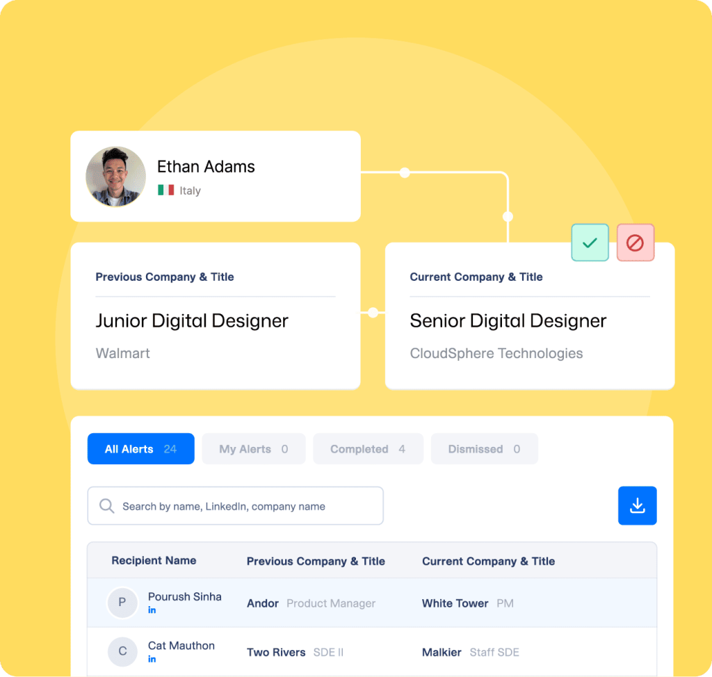 Job change alerts